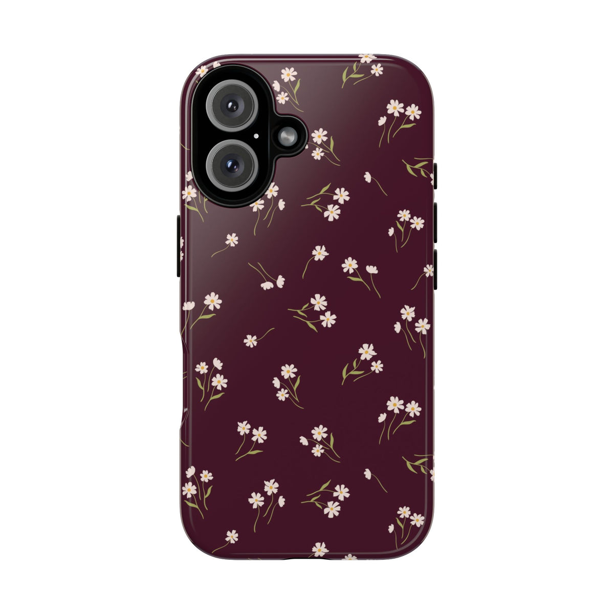 Dainty Daisy | Burgundy Floral iPhone Case
