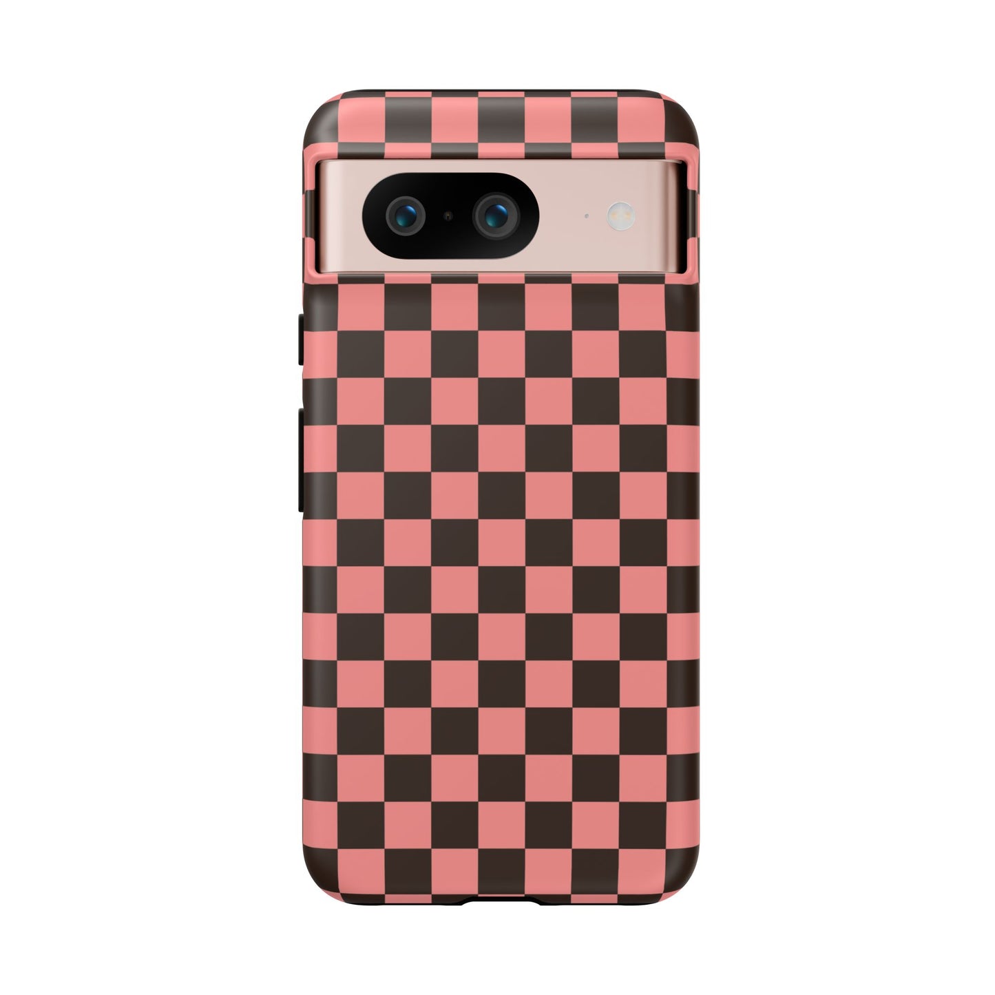 Checked Out | Pink & Brown Checkerboard Case