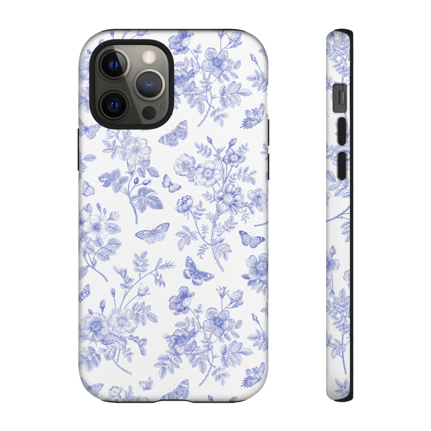 Wild Roses | Blue Floral Butterfly Toile Case