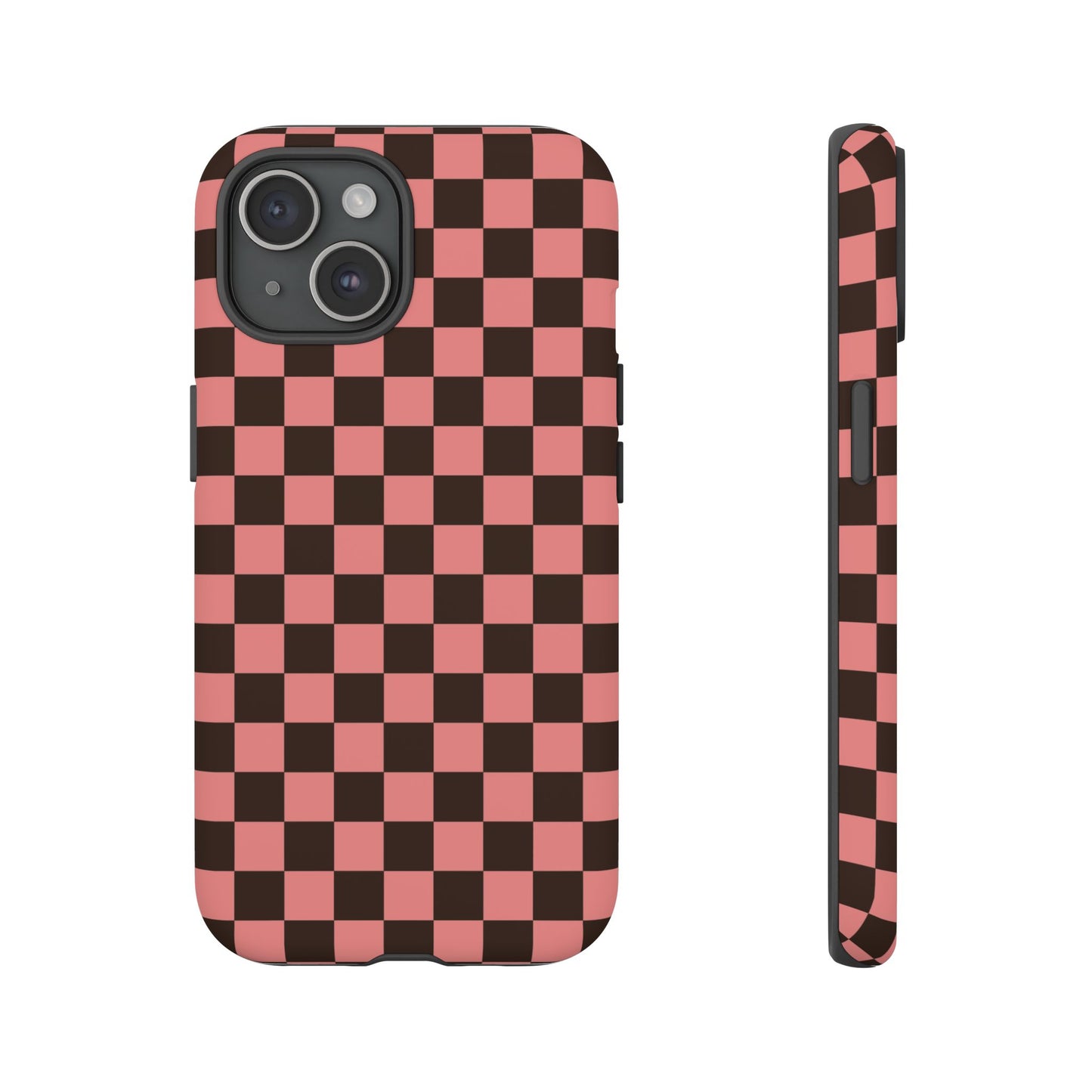 Checked Out | Pink & Brown Checkerboard Case