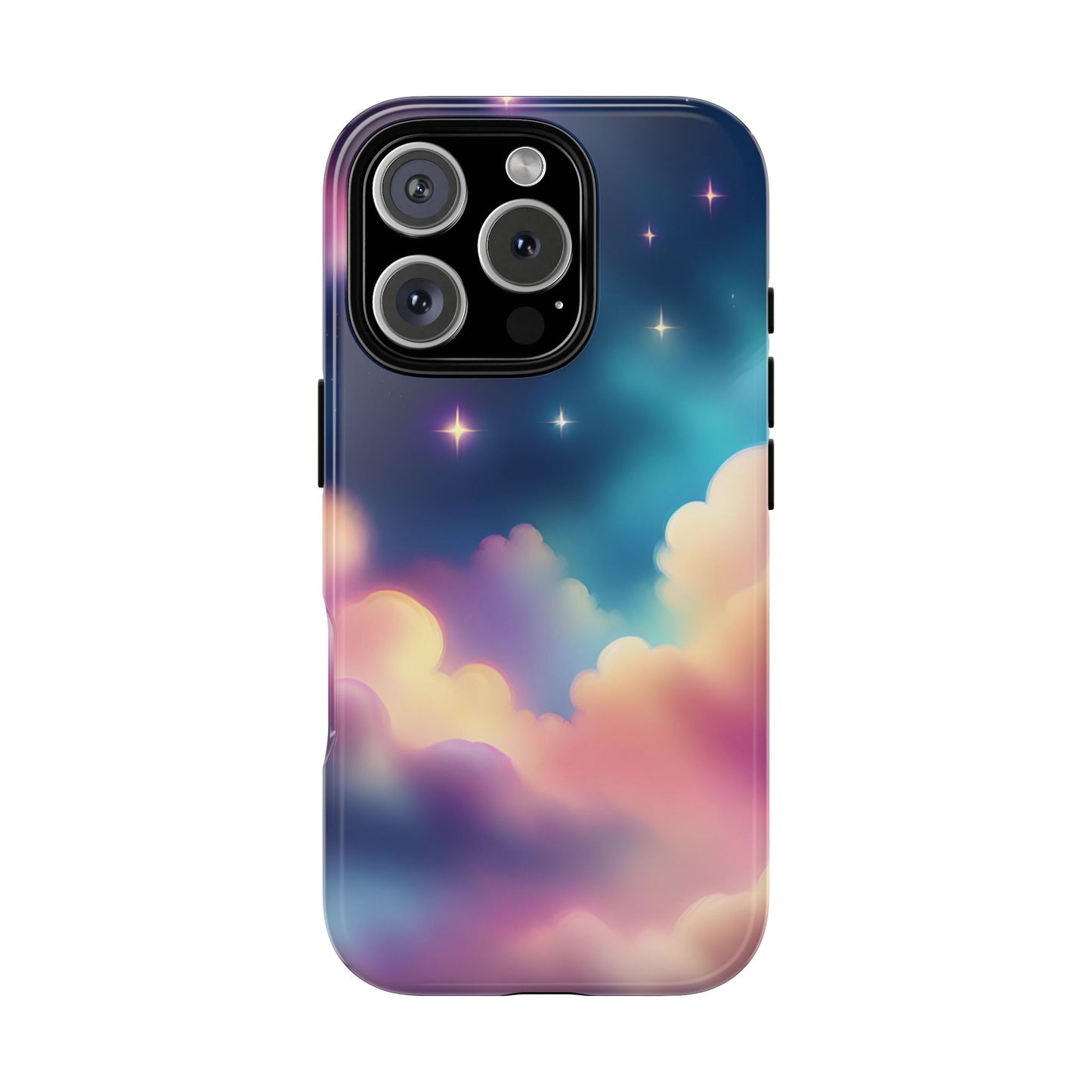 Funda retro para iPhone con diseño de noche estrellada