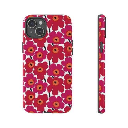 Funda para iPhone con estampado floral rosa y amapola