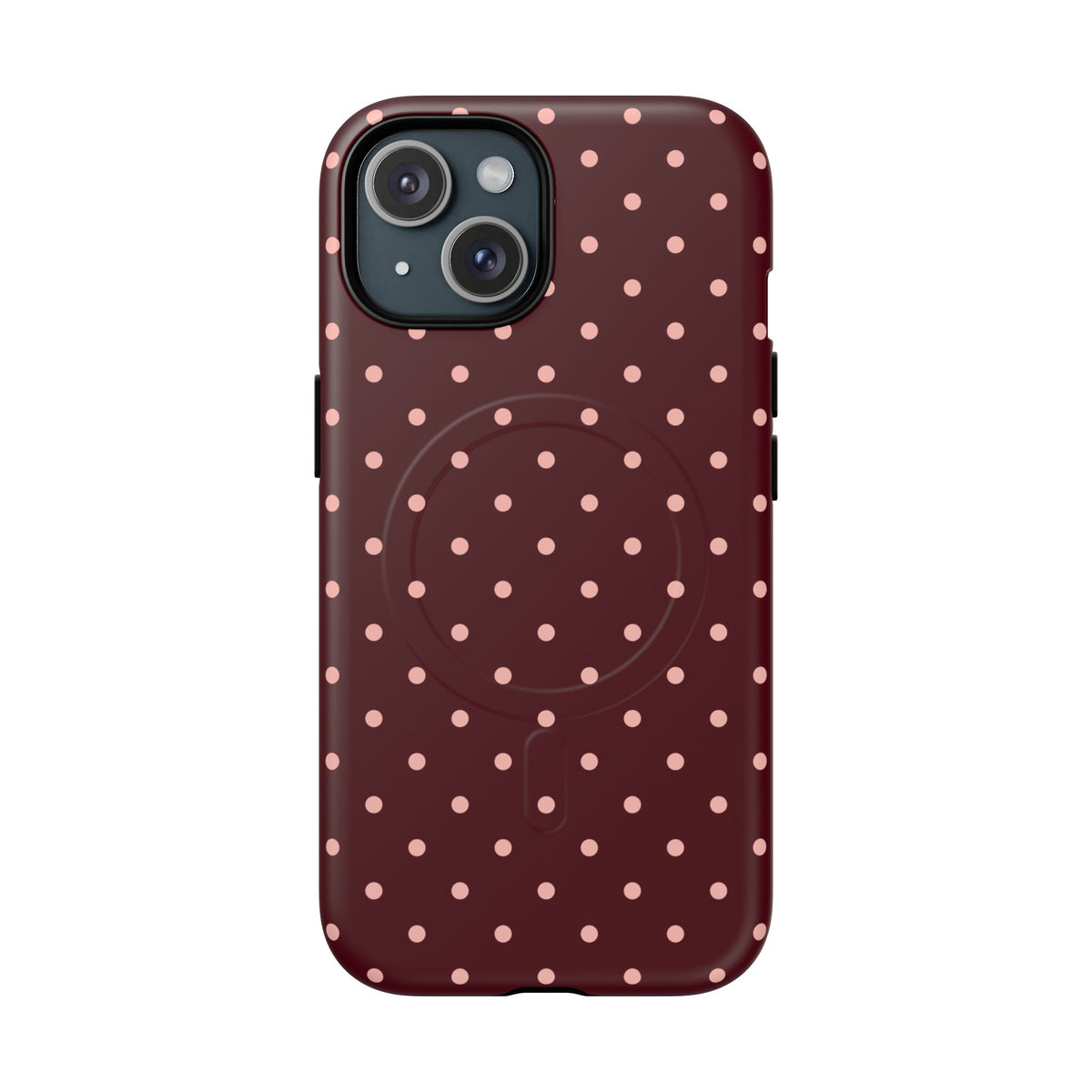 Pretty Please | Burgundy Polka Dot MagSafe Case
