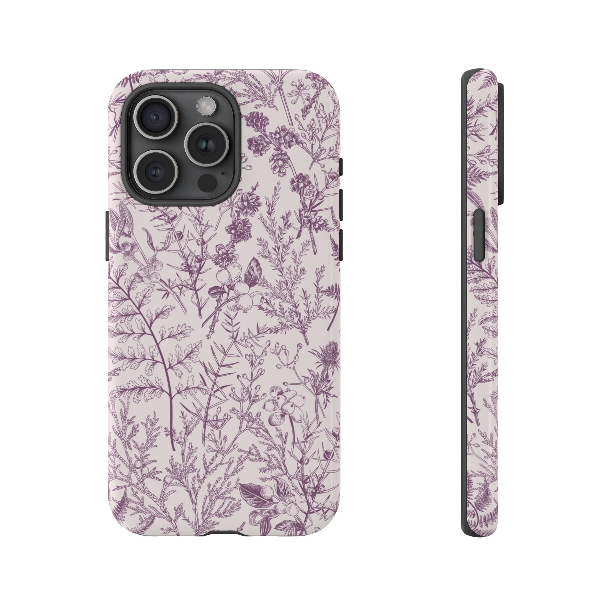 Plum Botanical Floral iPhone Case