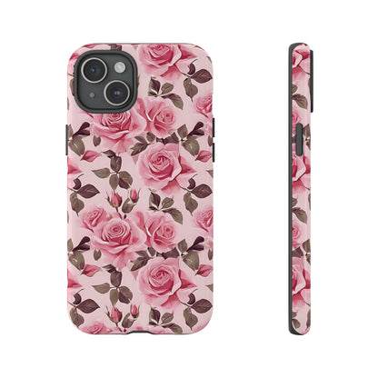 Funda para iPhone con diseño de rosas románticas y flores rosas