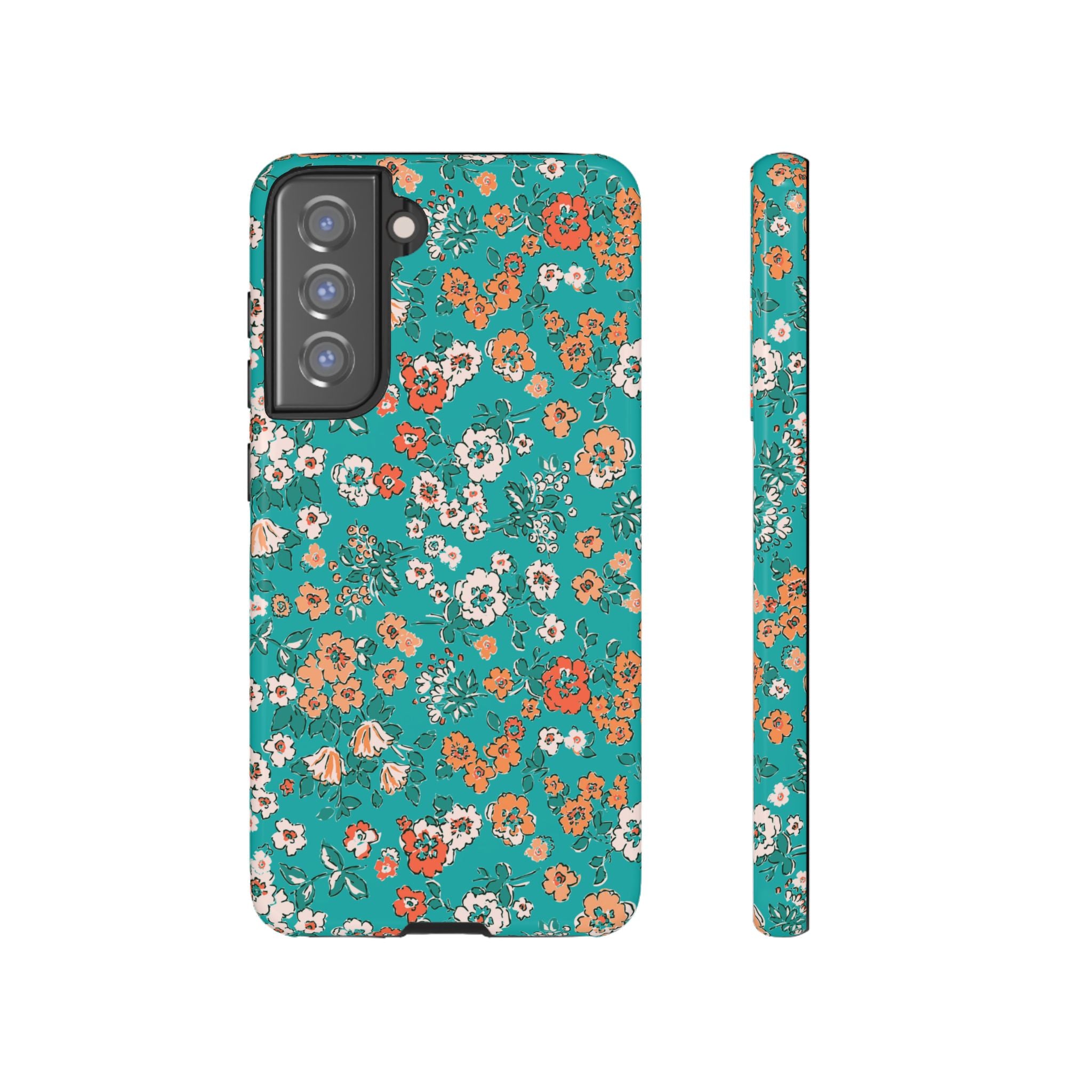 Teal Garden Floral Galaxy Case