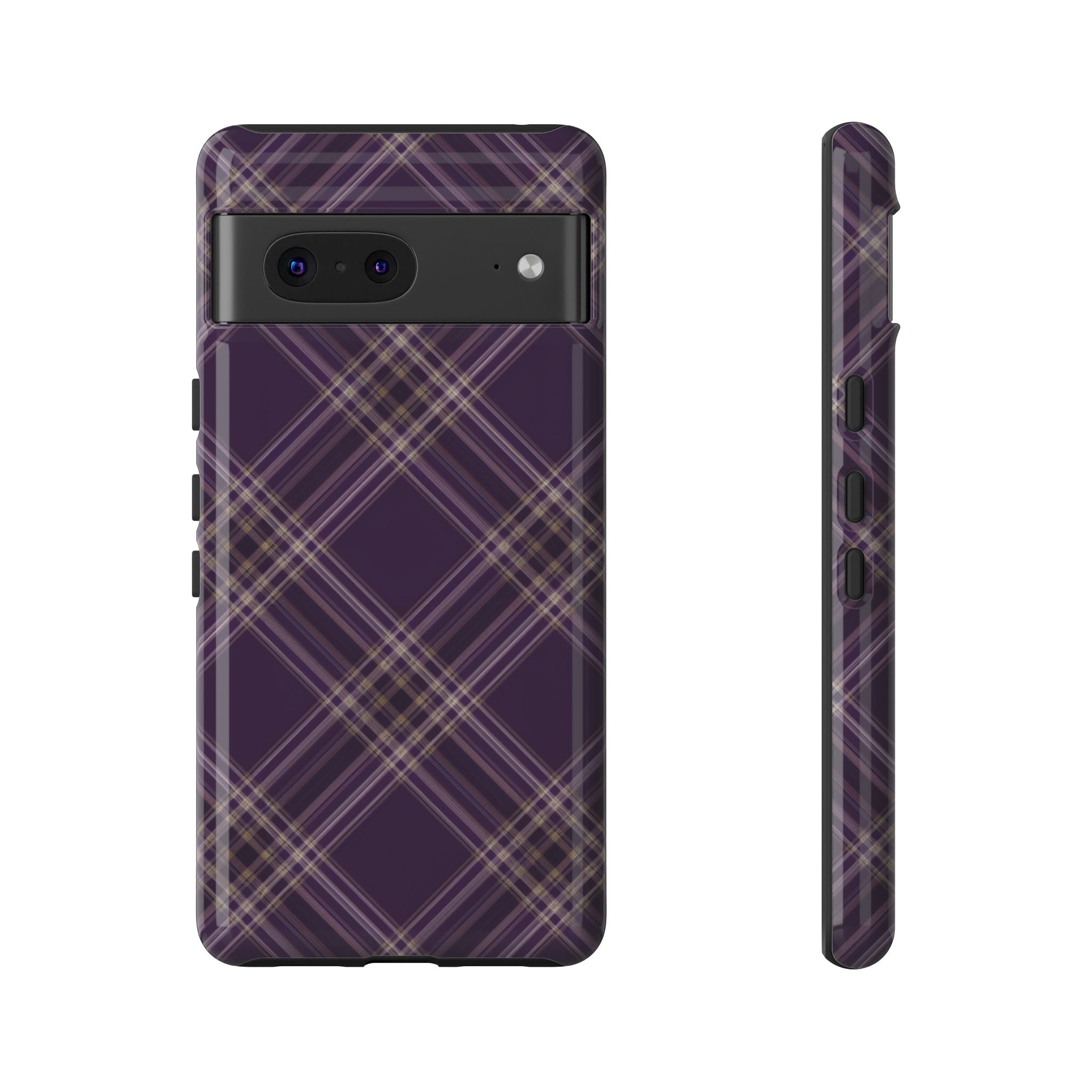 Plum Plaid Pixel Case