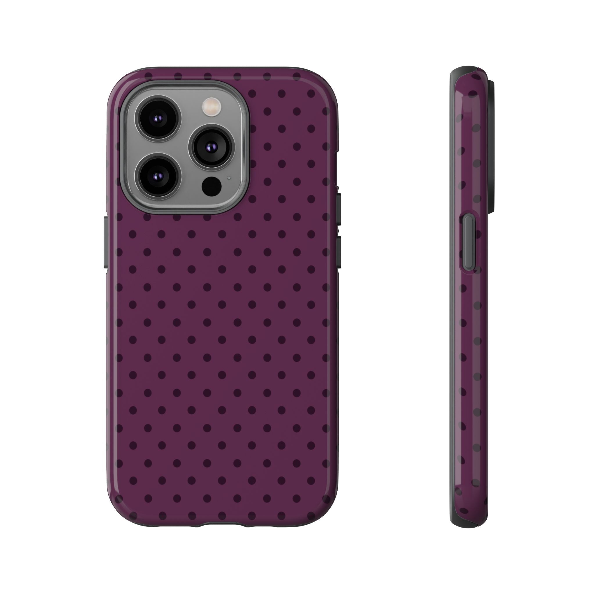 Plum Mood | Polka Dot iPhone Case