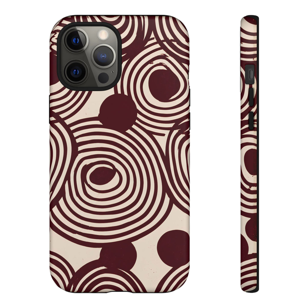 Retrograde | Burgundy Retro Abstract iPhone Case