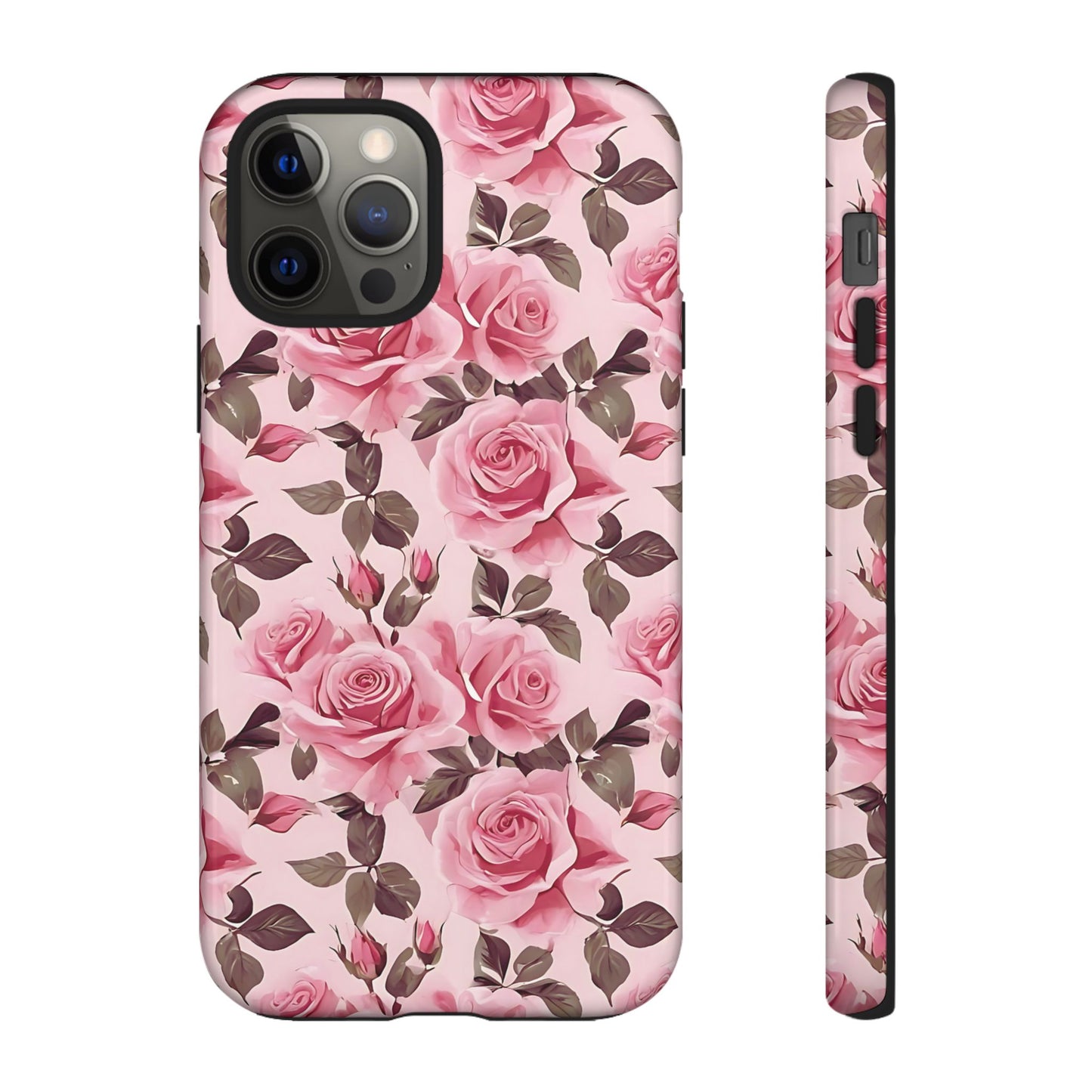 Coque iPhone à motif floral rose | Rose romantique