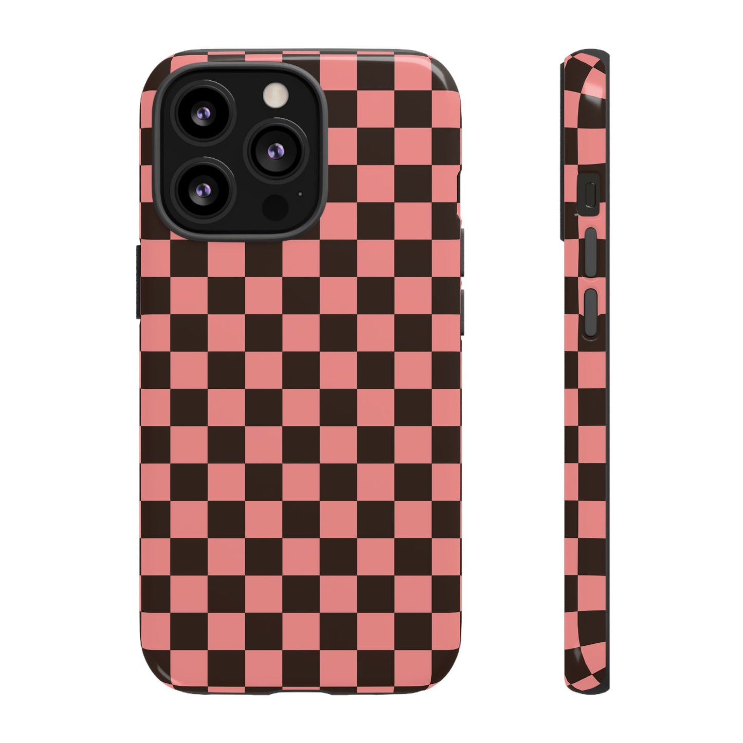 Checked Out | Pink & Brown Checkerboard Case