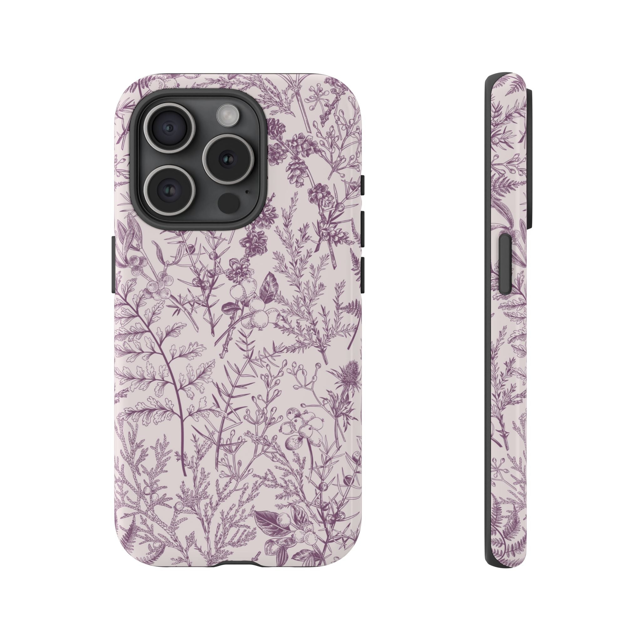 Plum Botanical Floral iPhone Case
