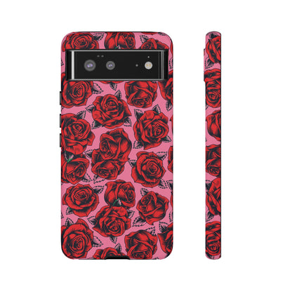 Love Story | Red & Pink Pop Art Rose Floral Case