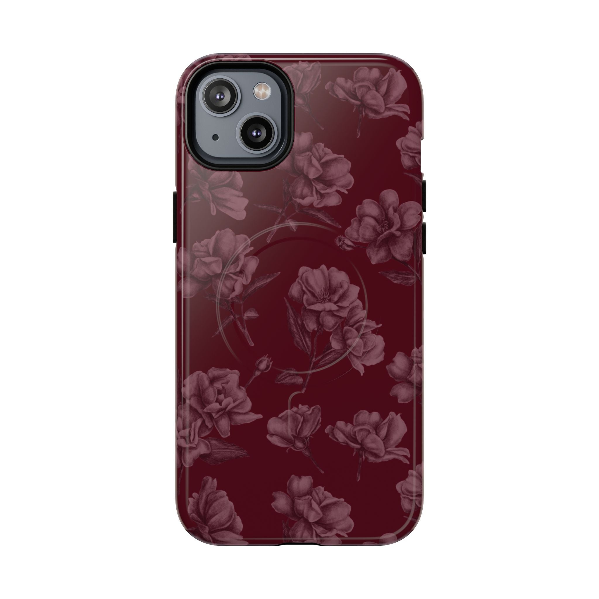 Funda MagSafe con estampado floral burdeos de Femme Fatale