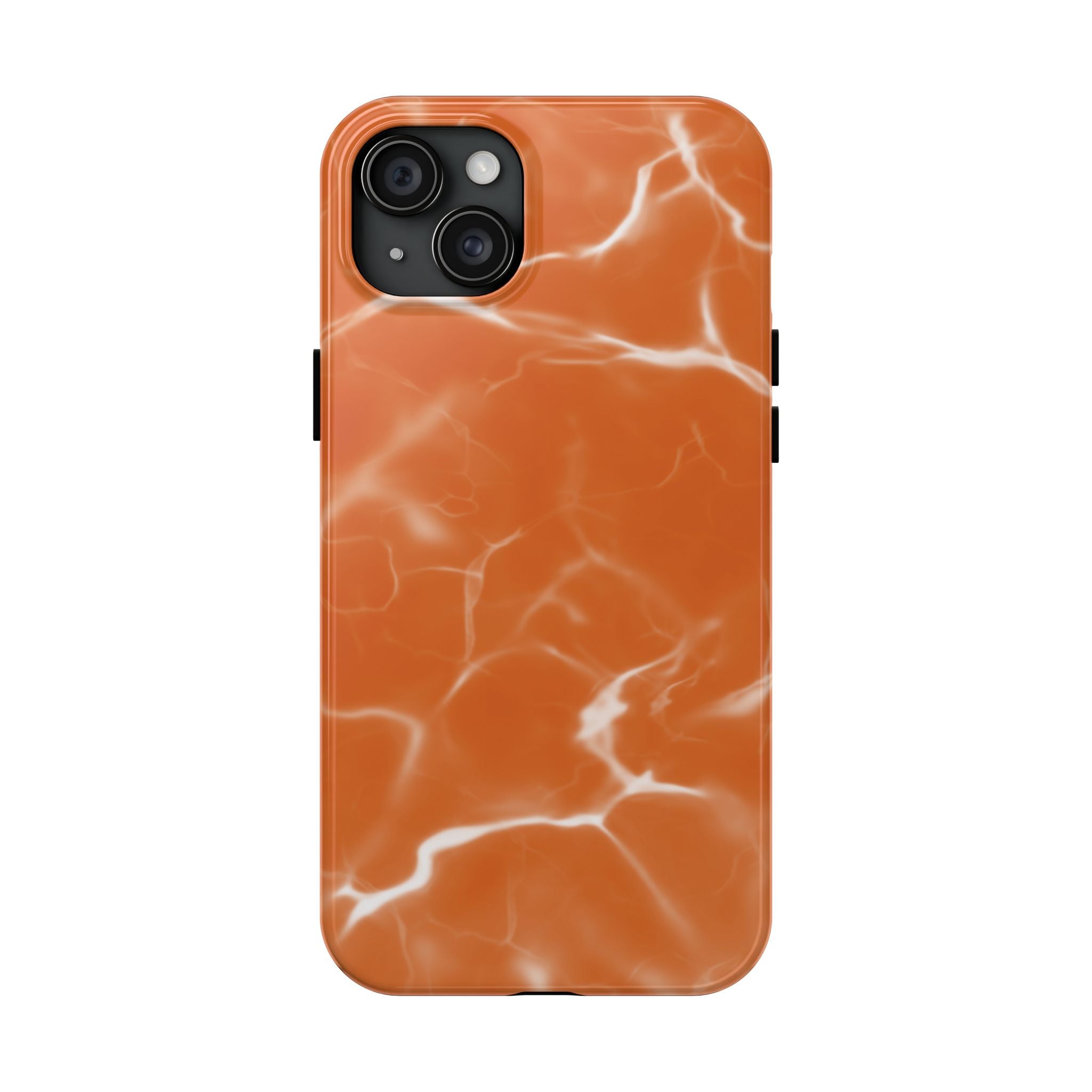 Electric Orange Marbled iPhone Case