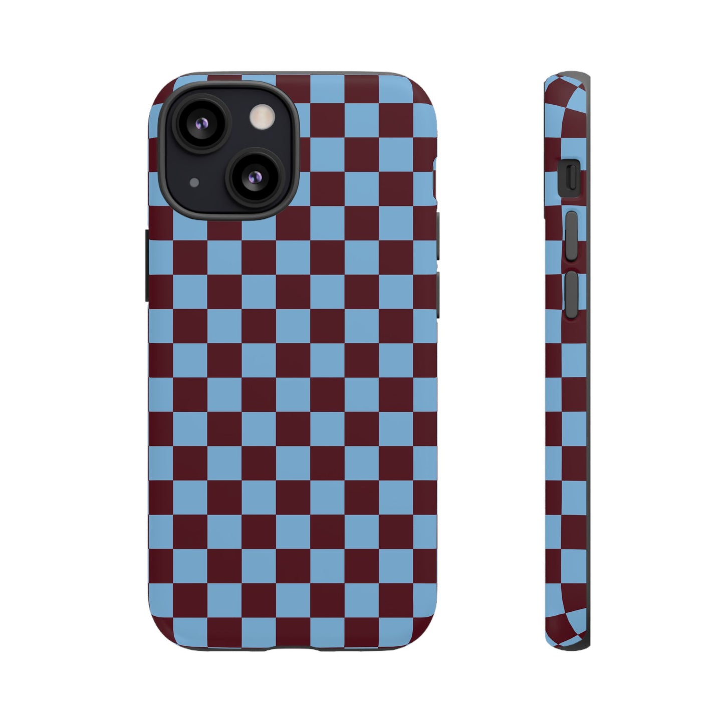 Checked Out | Blue & Brown Checkerboard Case