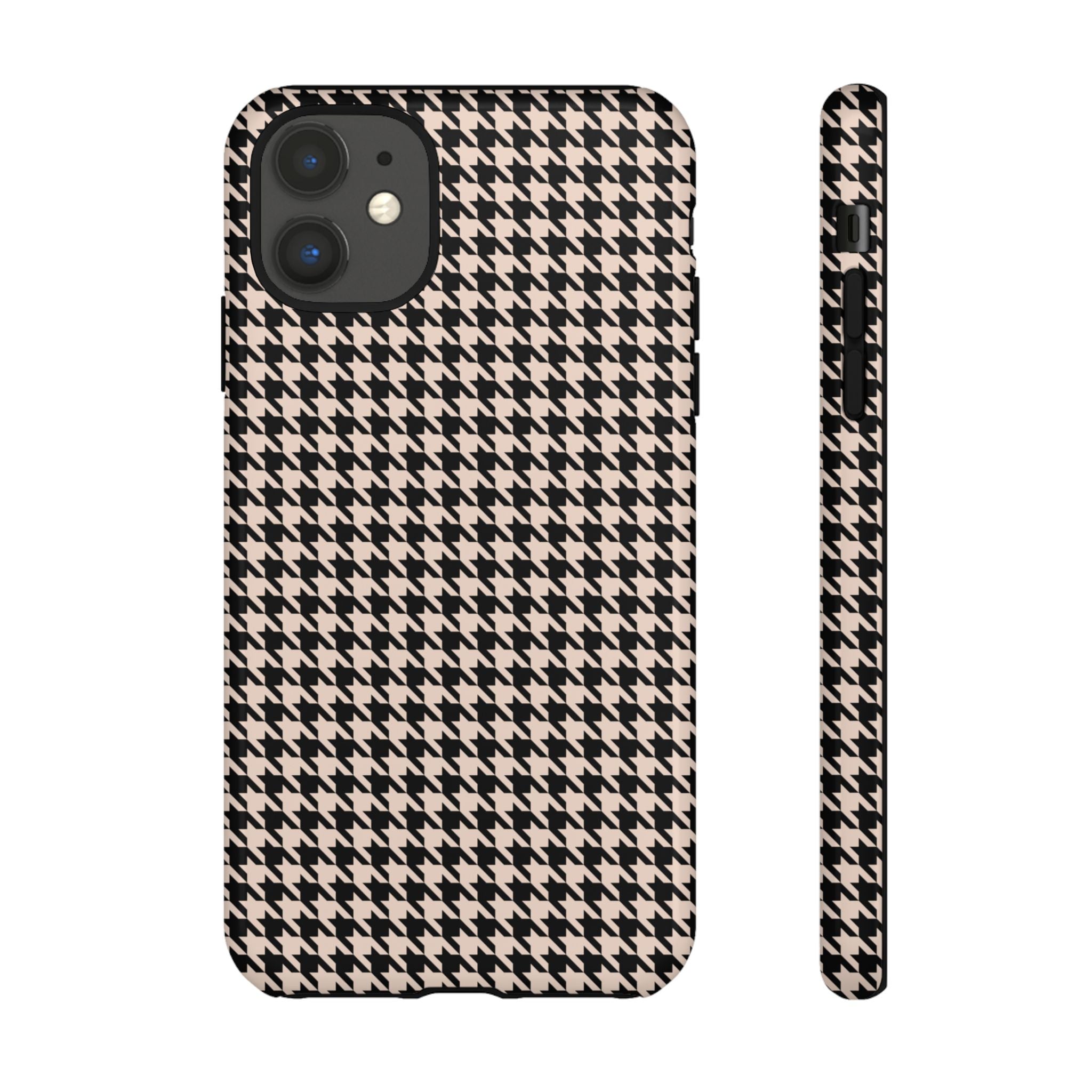 Coque iPhone à motif pied-de-poule pour fille de la sororité | Preppy