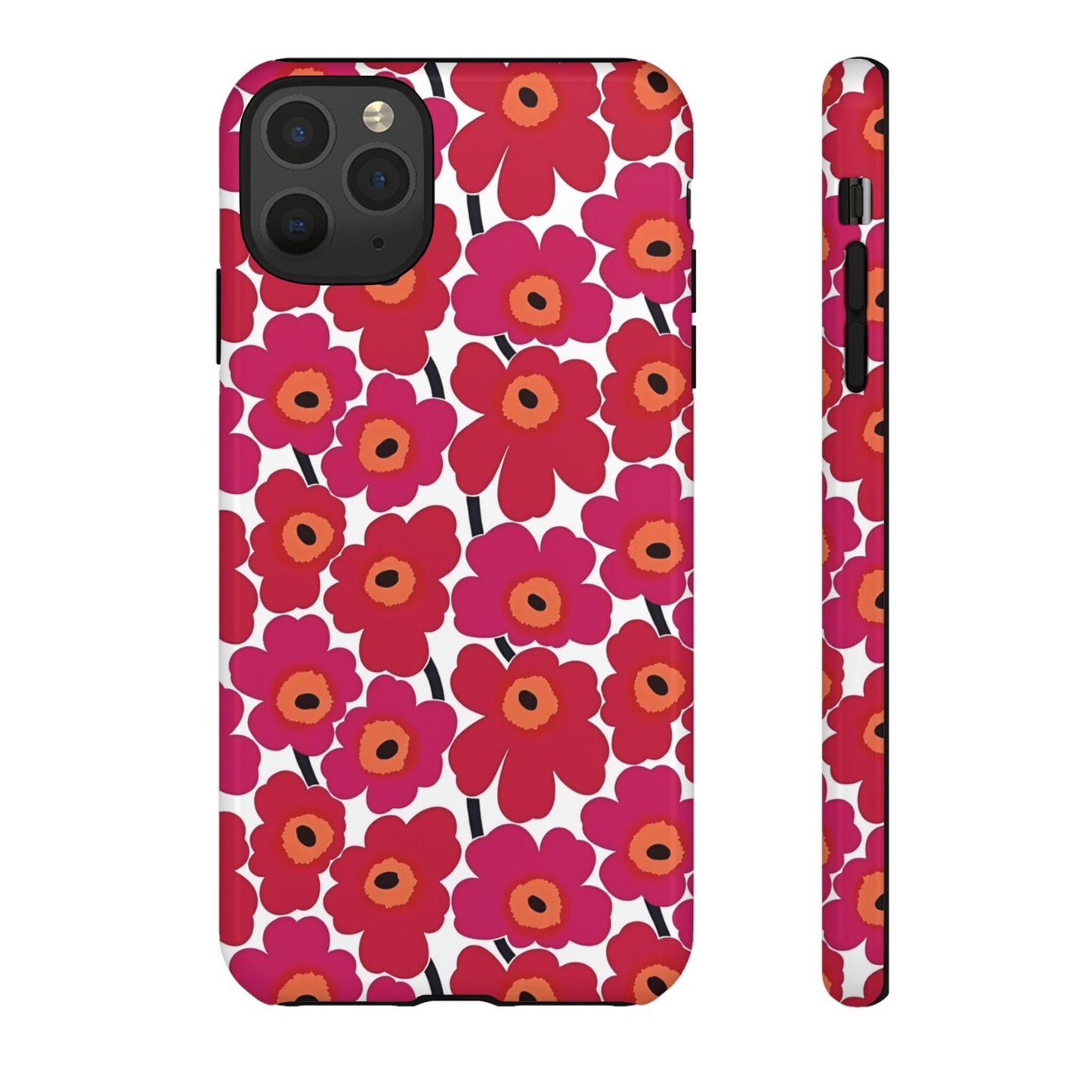 Coque iPhone à motif coquelicot | Motif floral rose