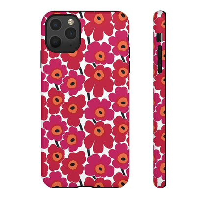 Funda para iPhone con estampado floral rosa y amapola