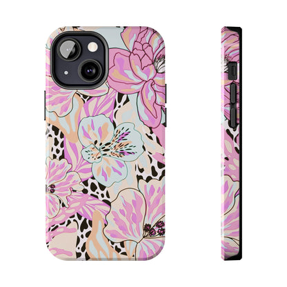 Leopard Lilies | Pastel Floral iPhone Case