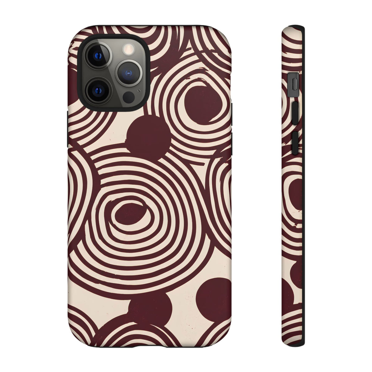 Retrograde | Burgundy Retro Abstract iPhone Case