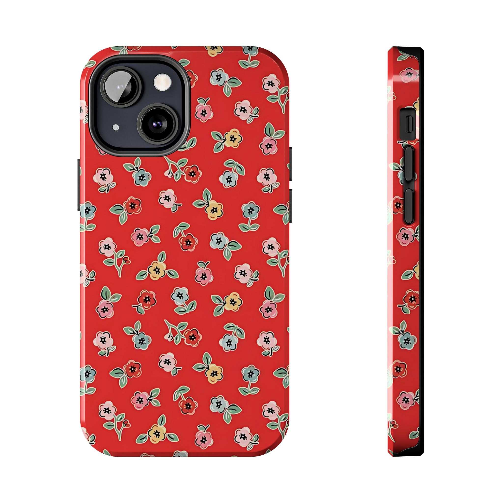 Funda para iPhone con diseño floral rojo Tiny Blooms
