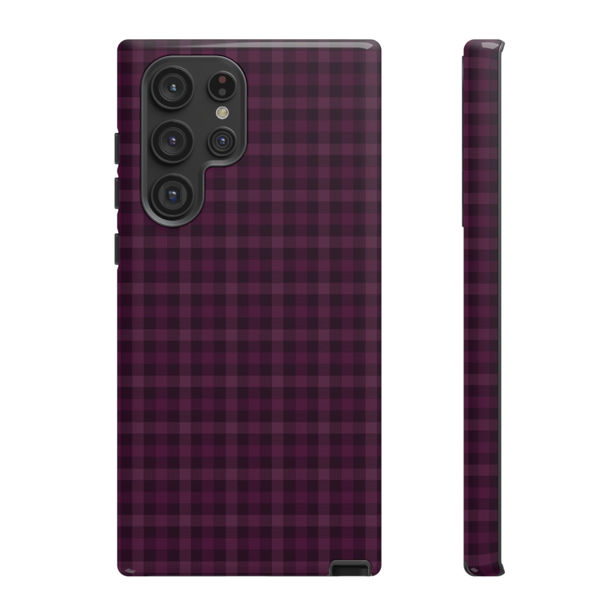 Plum Crush | Purple Plaid Galaxy Case