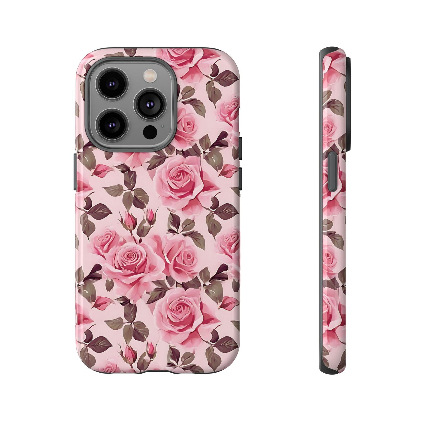 Coque iPhone à motif floral rose | Rose romantique