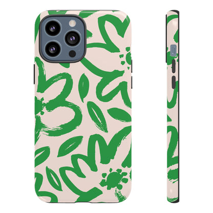 Happy | Green Modern Floral Case