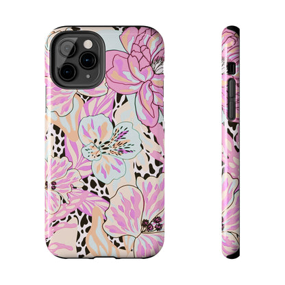 Leopard Lilies | Pastel Floral iPhone Case