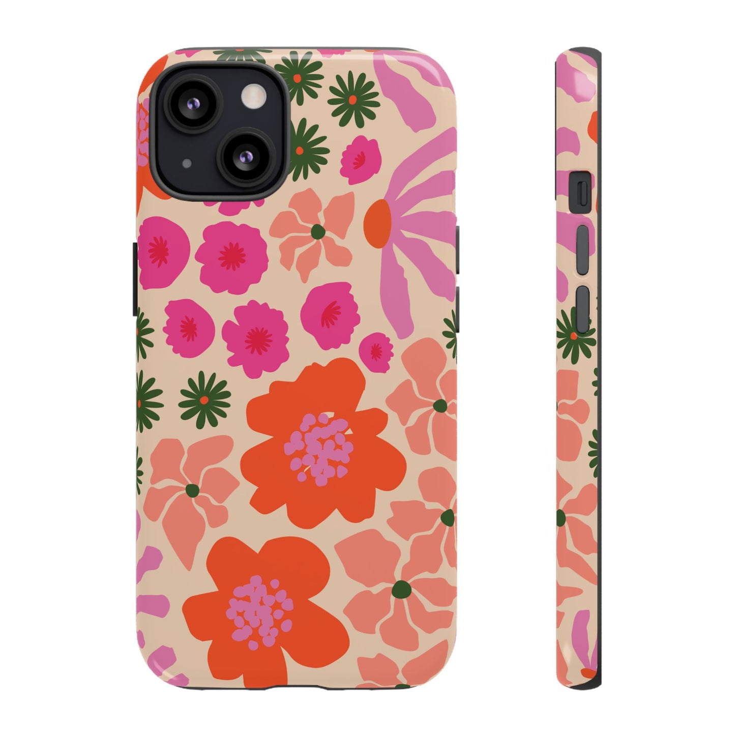 Funda para iPhone con diseño floral y flores en plena floración