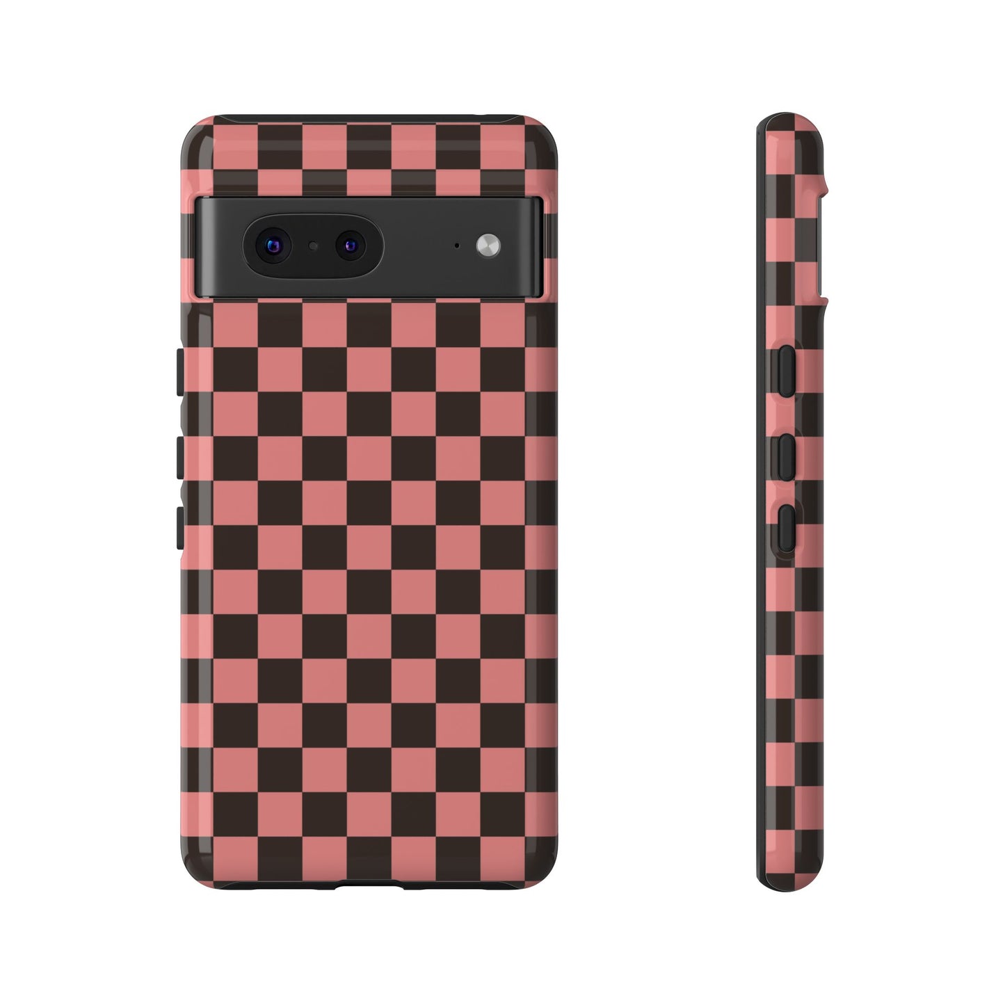 Checked Out | Pink & Brown Checkerboard Case