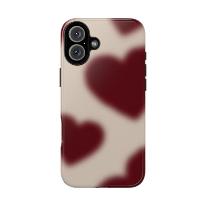 Funda para iPhone con corazones con enfoque suave y deseos del corazón