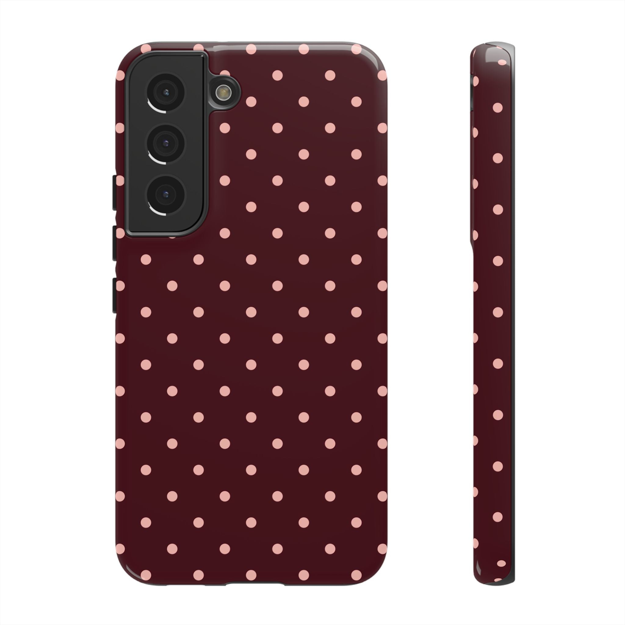 Pretty Please Burgundy Polka Dot Galaxy Case