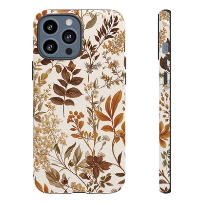 Funda para iPhone con motivos florales y botánicos otoñales