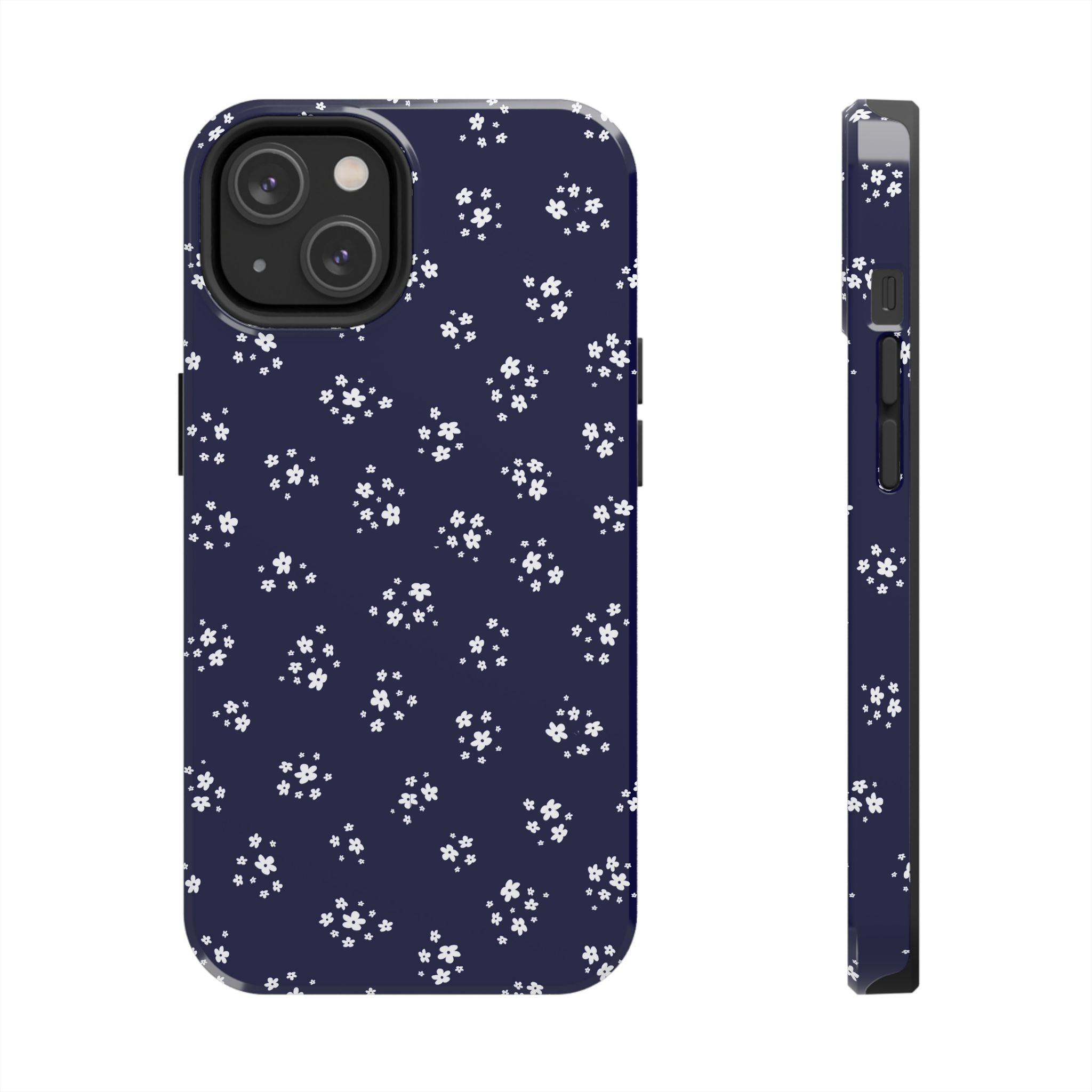 Navy Blooms Floral iPhone Case