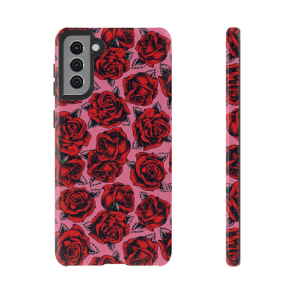 Love Story | Red & Pink Pop Art Rose Floral Case