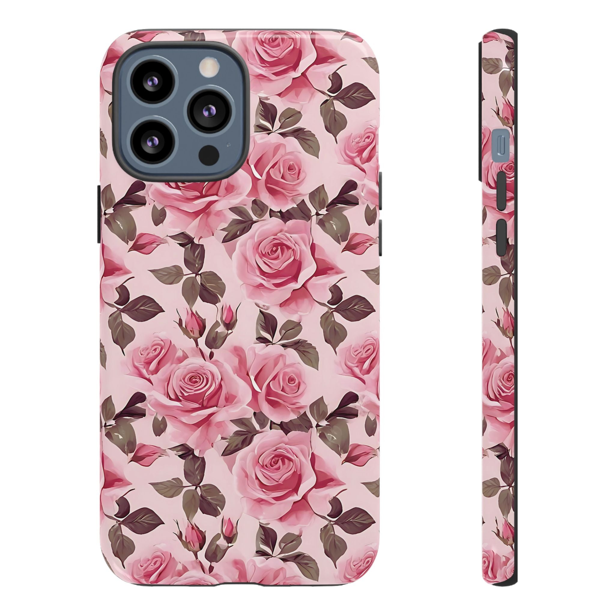 Coque iPhone à motif floral rose | Rose romantique