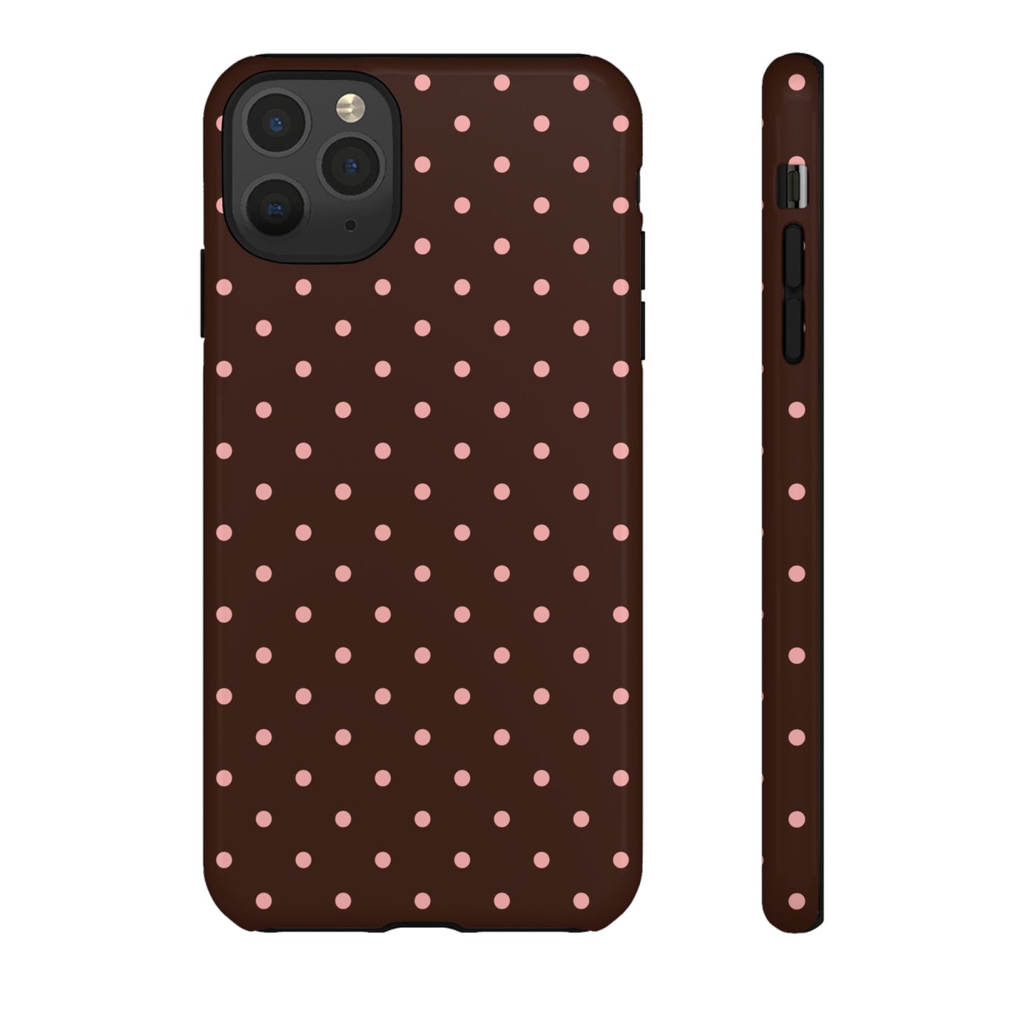 Bonita en rosa | Funda para iPhone con lunares marrones