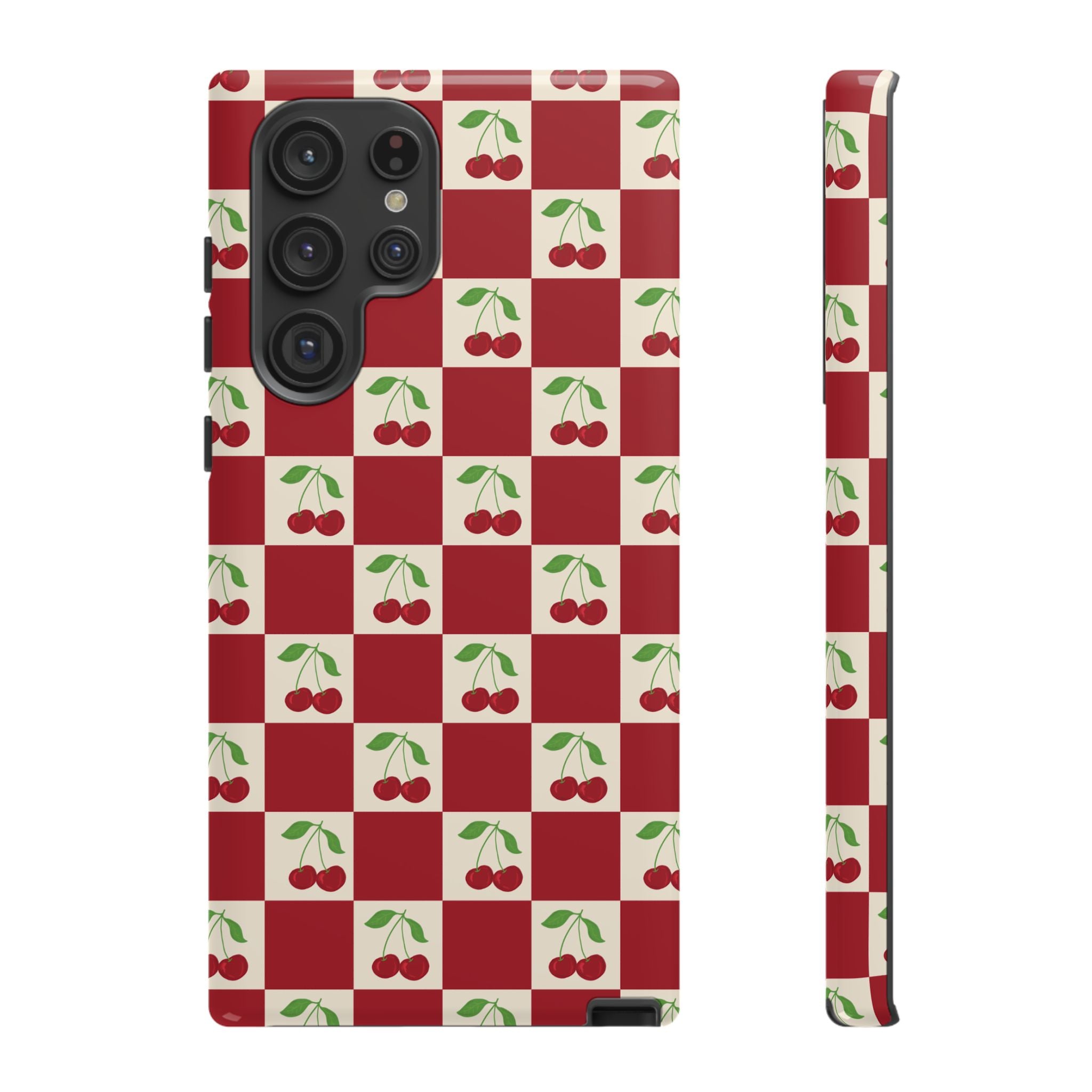 Cherry Check Phone Case