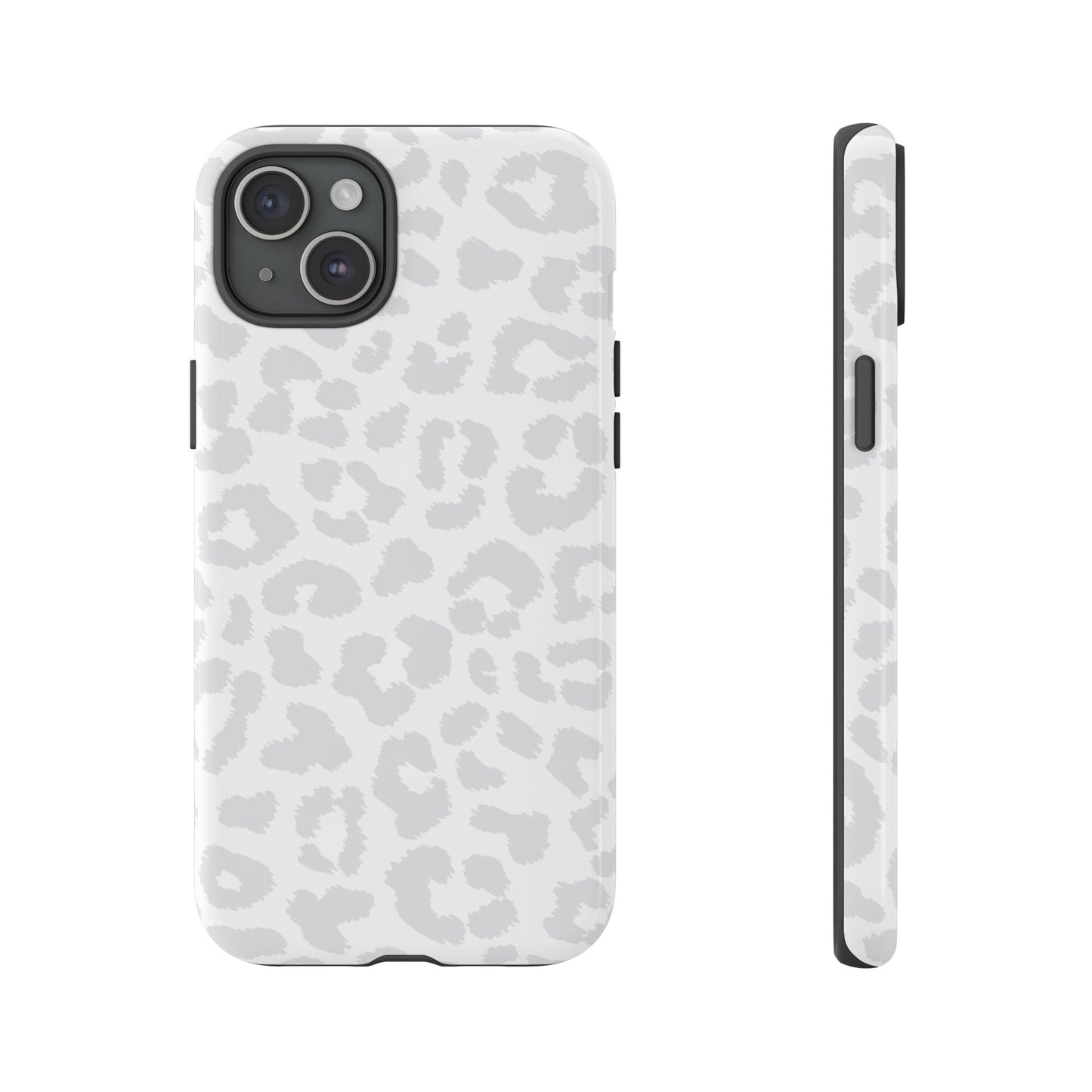 Snow Bunny | White & Gray Leopard Print Case