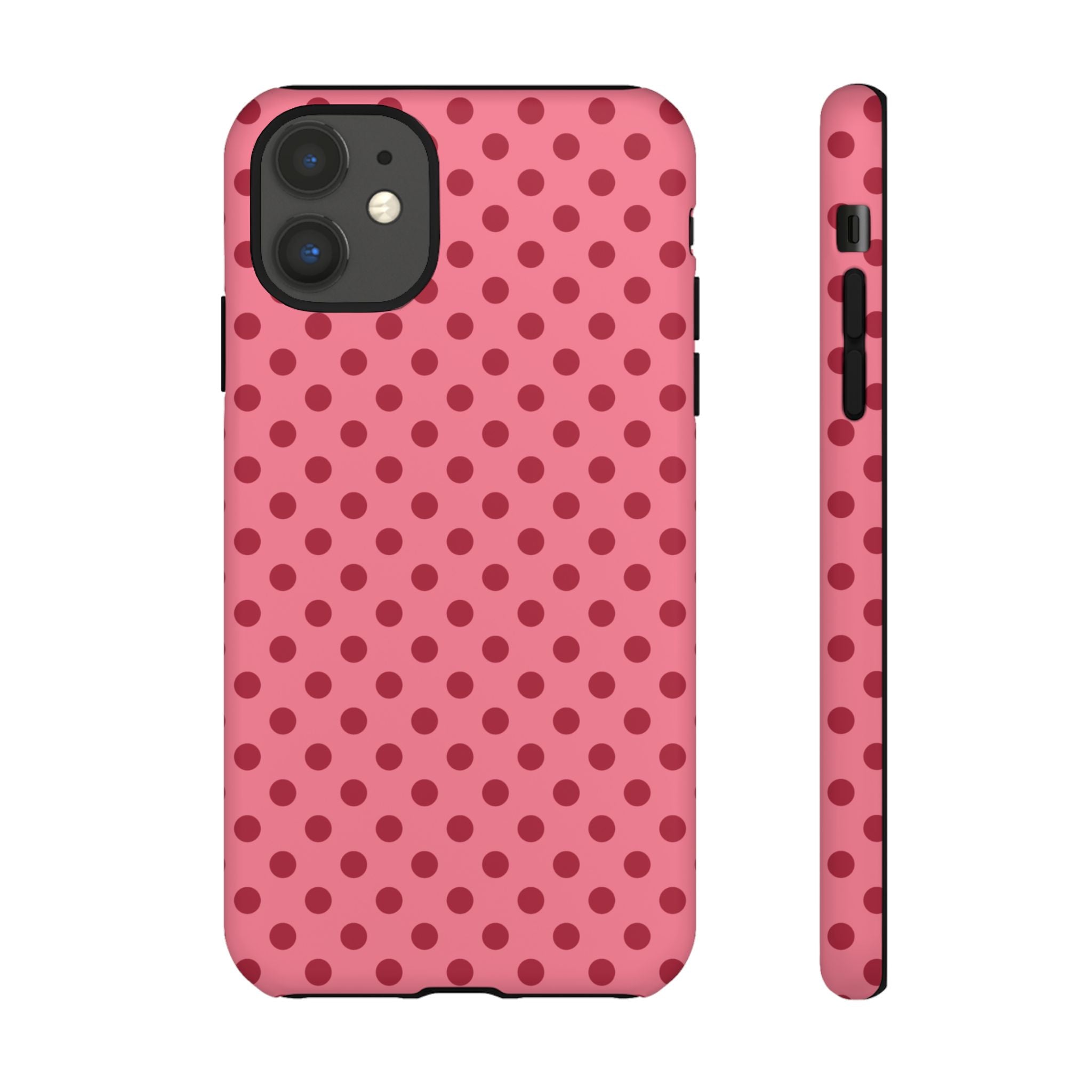 Berry Kiss Polka Dot iPhone Case