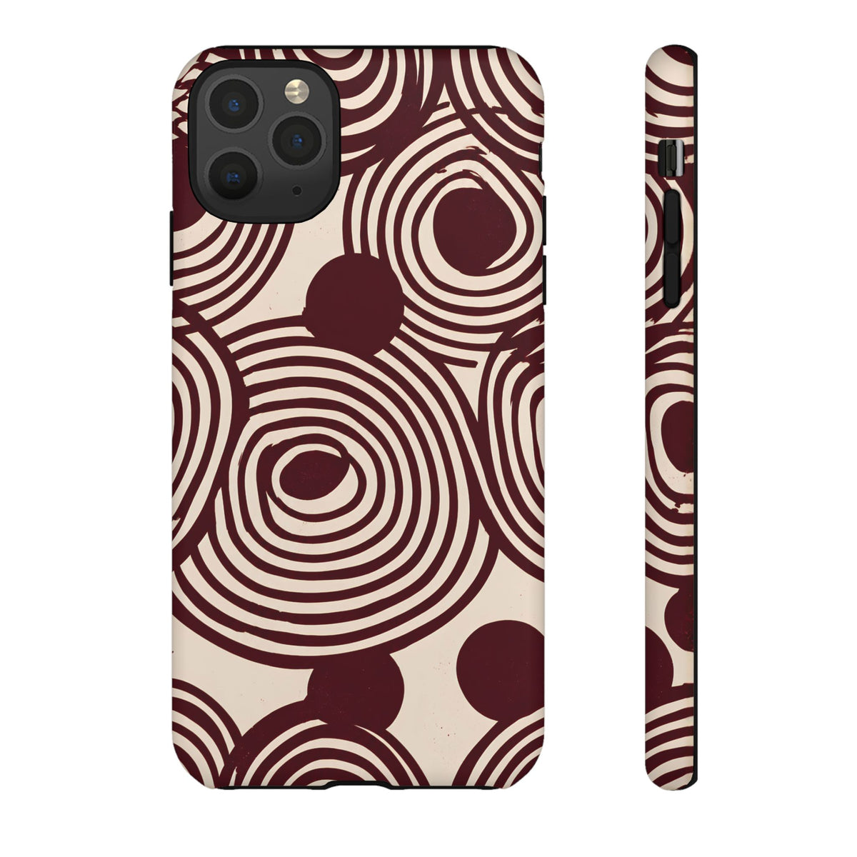 Retrograde | Burgundy Retro Abstract iPhone Case