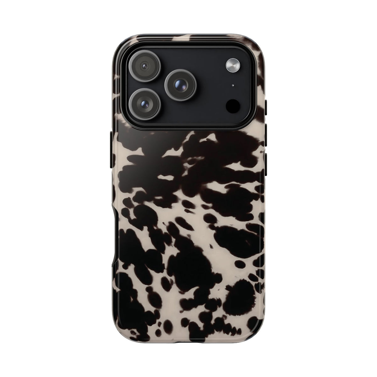 Spotted Cutie | Black & Cream Cow Print iPhone Case