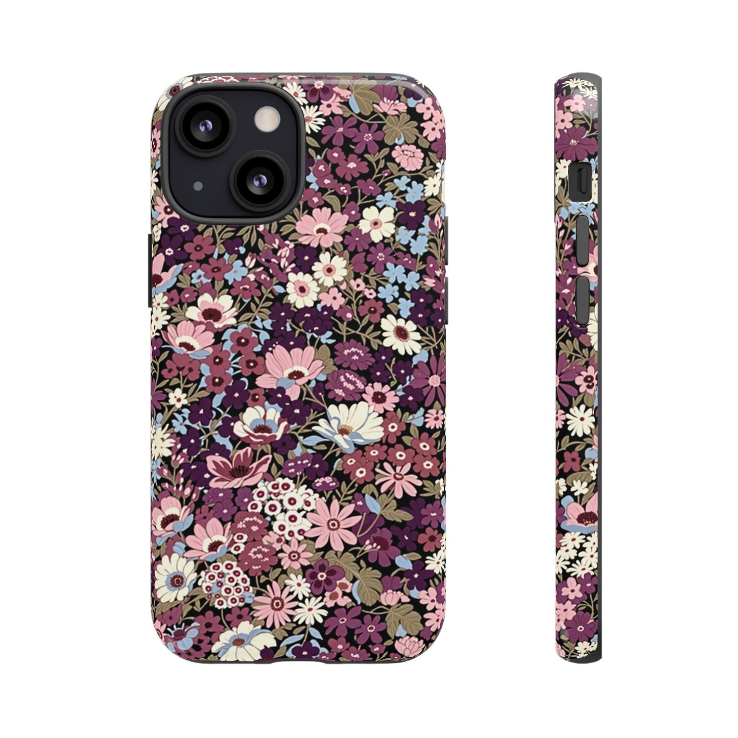 Coque iPhone à motif de prunes sucrées | Fleurs violettes