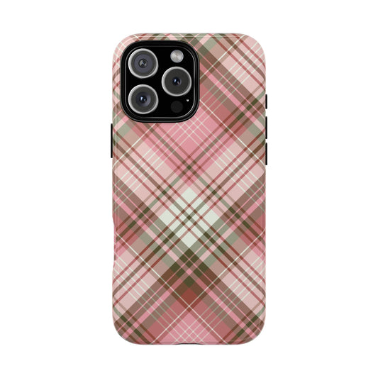 Funda para iPhone con cuadros rosas elegantes | Posh