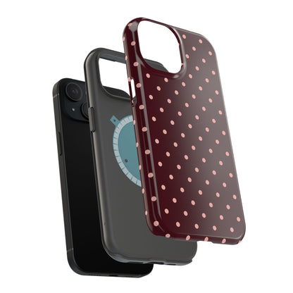 Pretty Please | Burgundy Polka Dot iPhone Case