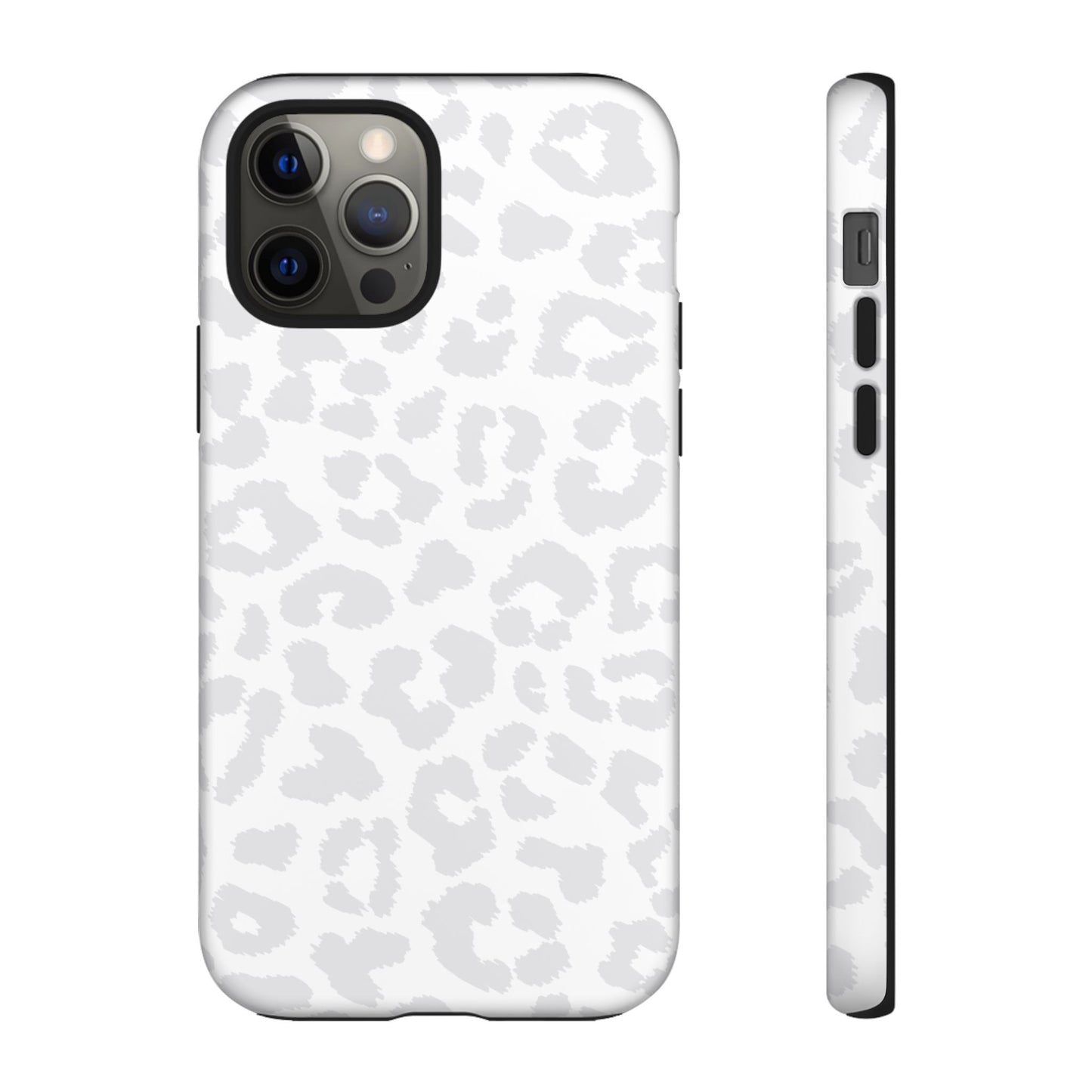 Snow Bunny | White & Gray Leopard Print Case