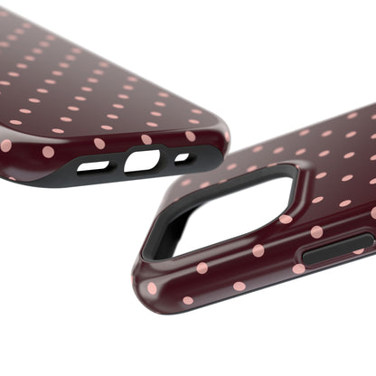 Pretty Please | Burgundy Polka Dot iPhone Case