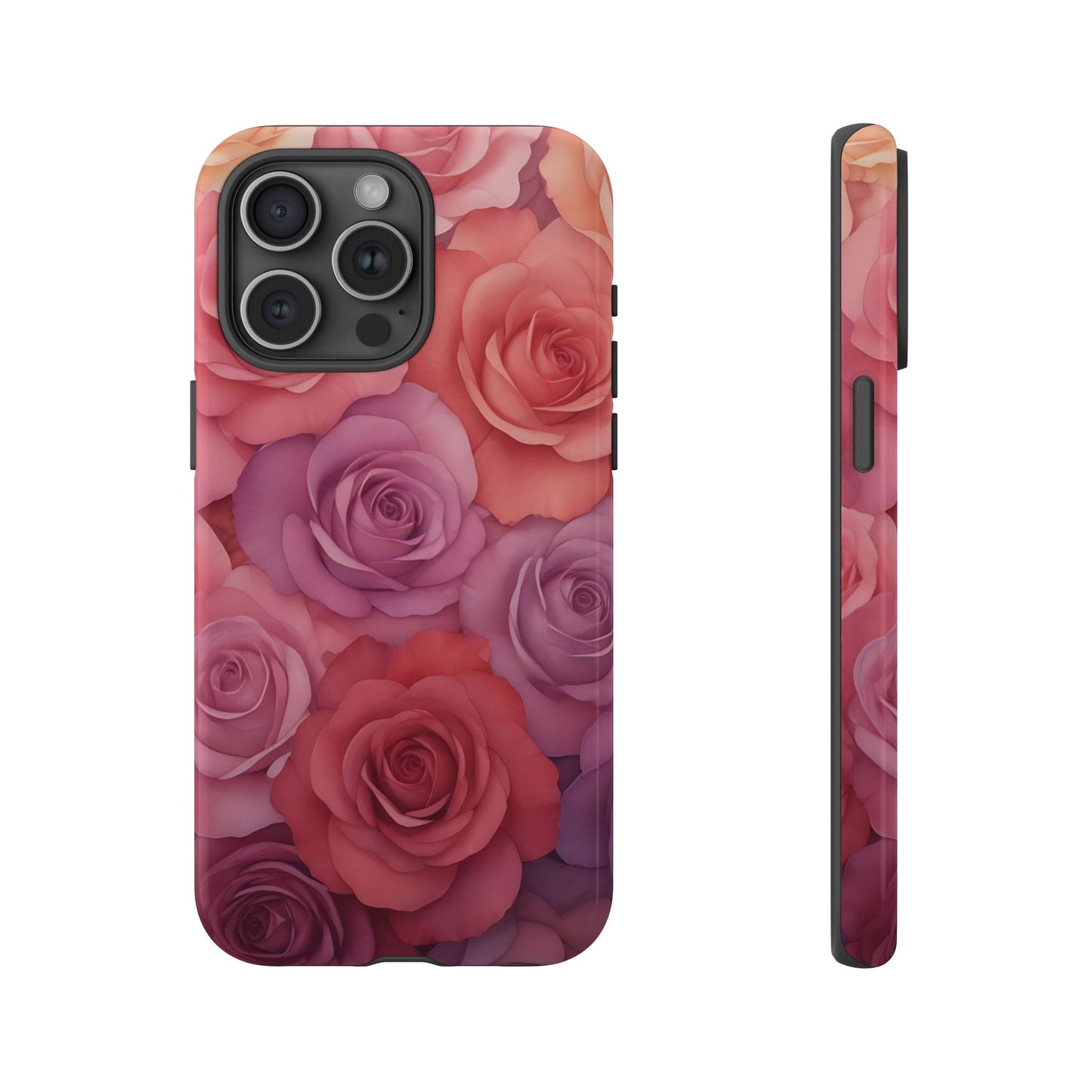 Coque iPhone à motif floral | Roses dégradées